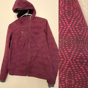 Columbia soft shell omni shield fleece lined hooded asymmetrical zip jacket S